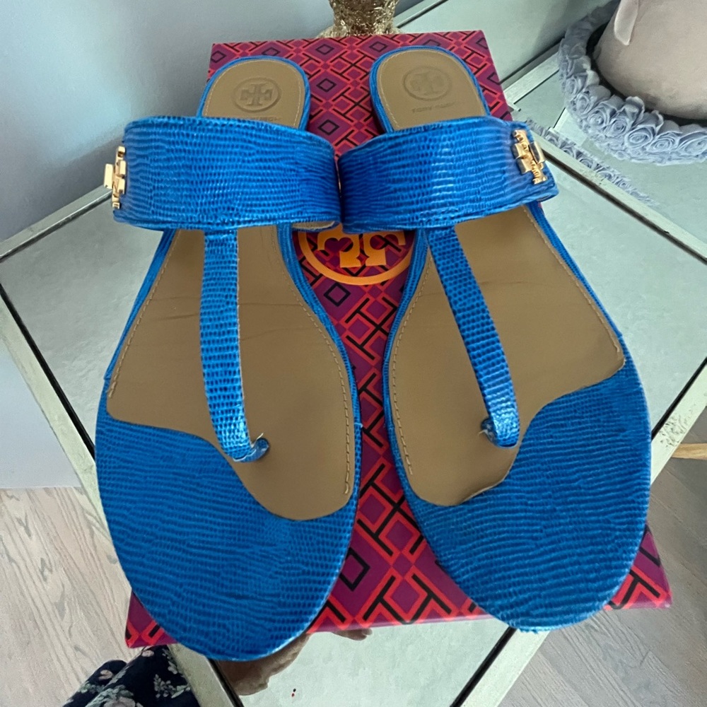 Tory Burch Kira Blue Thong Sandal